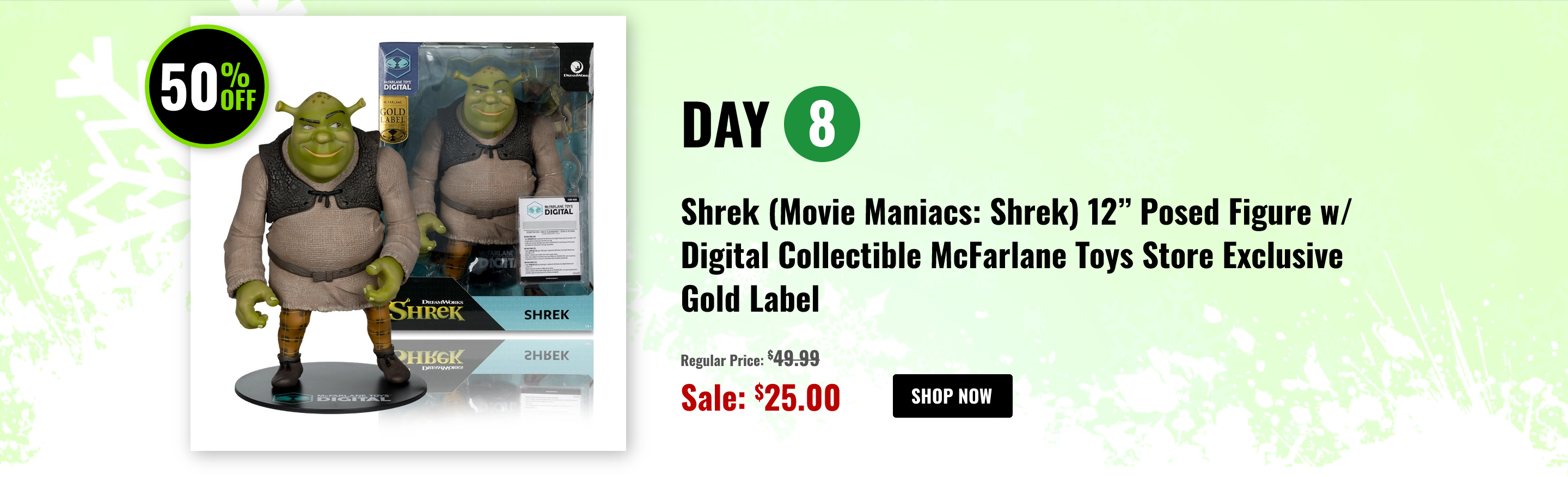 Shrek (Movie Maniacs: Shrek) 12" Posed Figure w/Digital Collectible McFarlane Toys Store Exclusive Gold Label