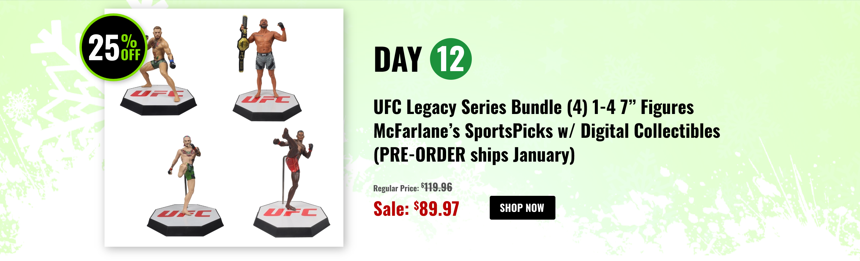 UFC Legacy Series Bundle (4) 1-4  7" Figures McFarlane's SportsPicks w/ Digital Collectibles